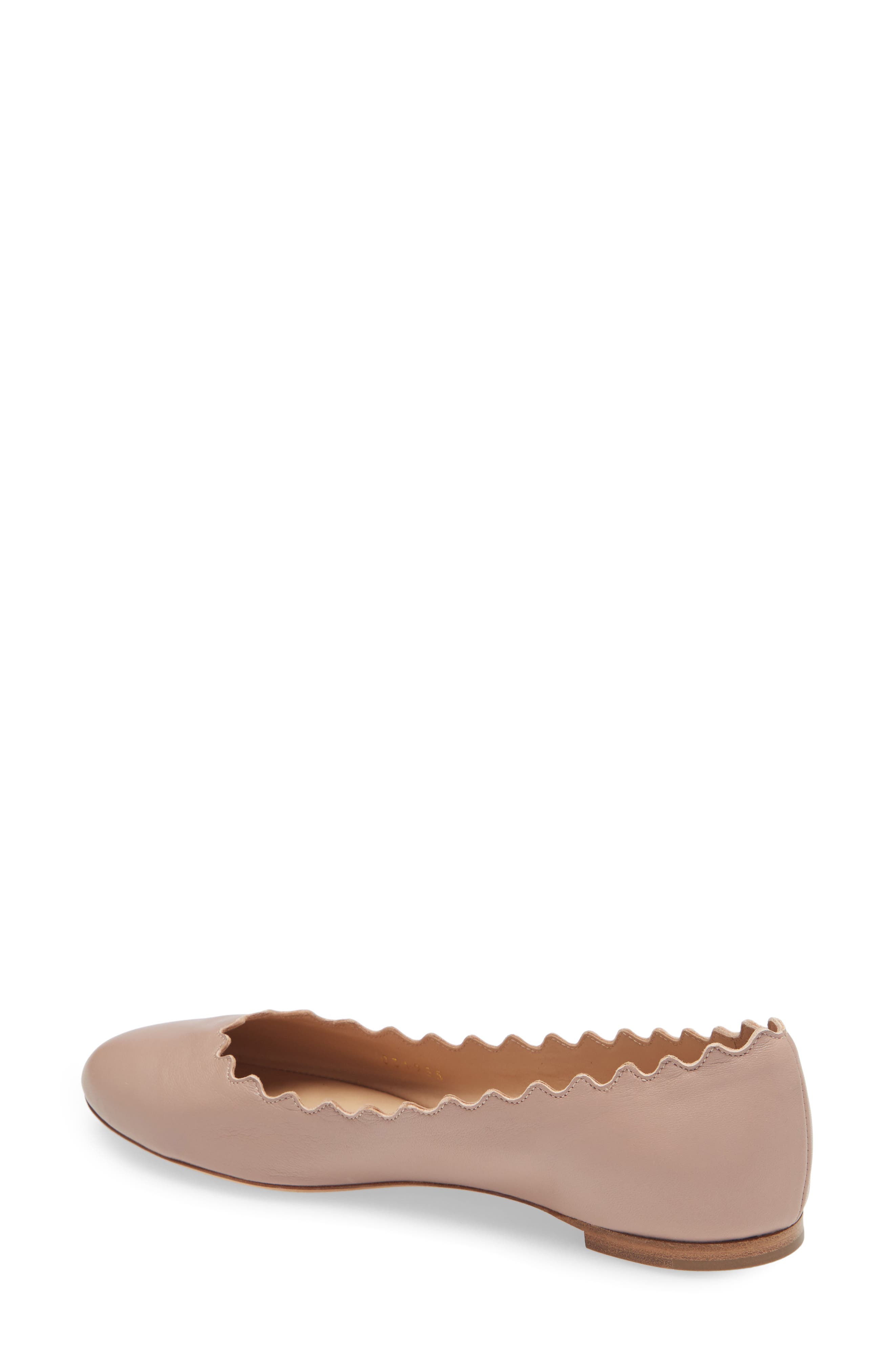 Chloé Lauren Scalloped Ballet Flat, Alternate, color, Pink Tea