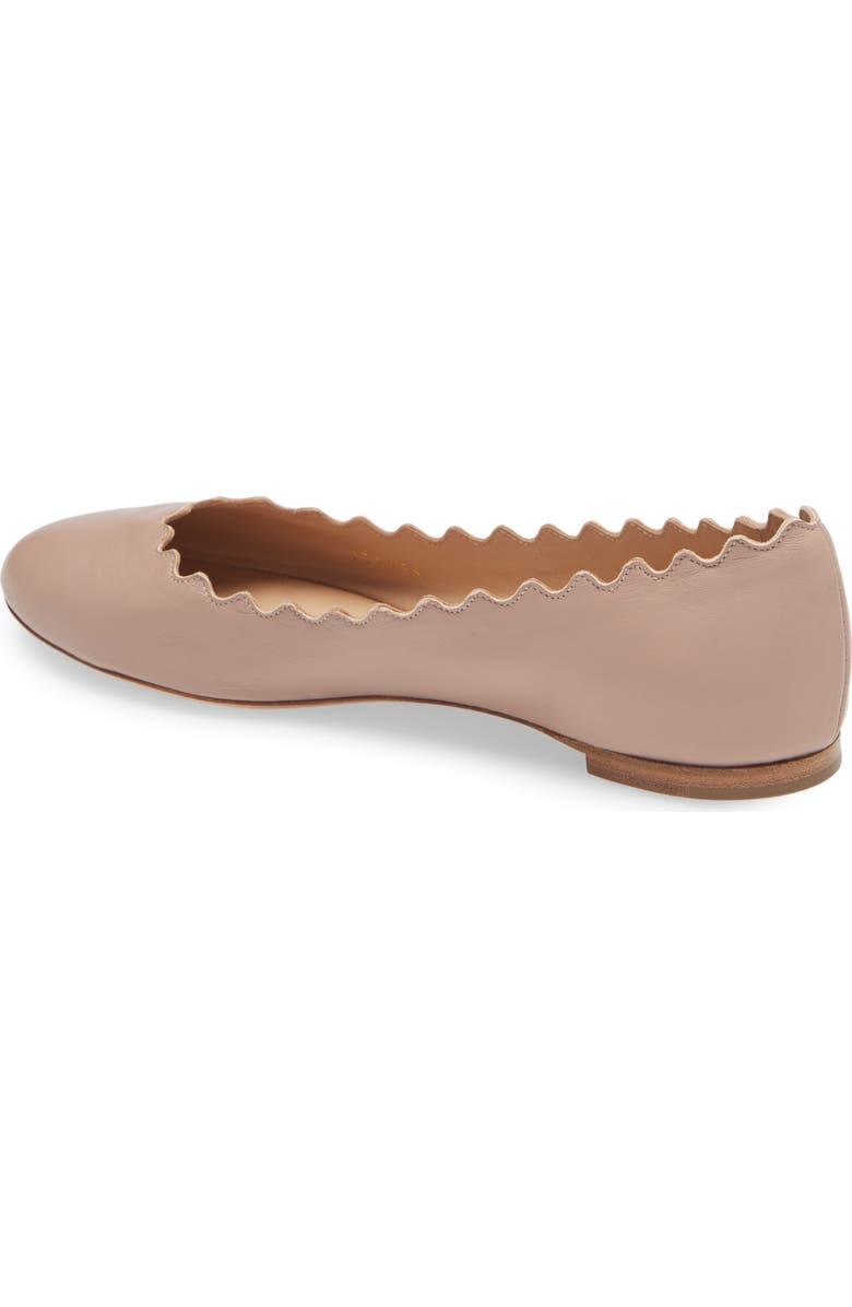 Chloé Lauren Scalloped Ballet Flat, Alternate, color, Pink Tea