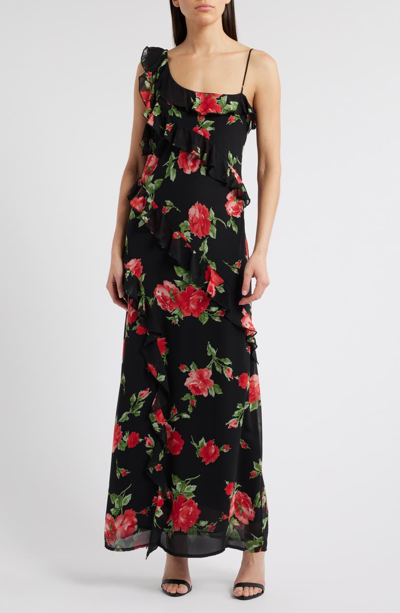 WAYF Lillian Floral Print Maxi Dress, Main, color,
