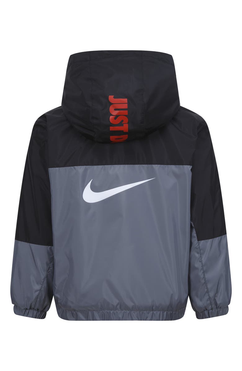 Nike Kids' Just Do It Fleece Lined Windrunner Jacket, Alternate, color, Smoke Grey