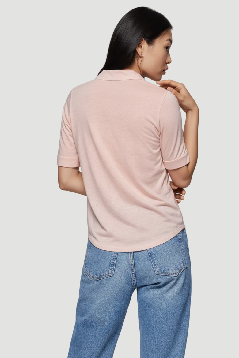 Stretch Linen 3/4 Sleeve Pocket Shirt, Alternate, color, POUDRE