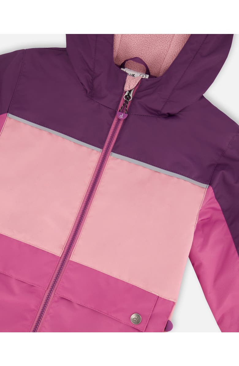 Deux par Deux Little Girl's Colorblock Mid-Season Jacket Pale Pink, Fuchsia, And Mauve, Alternate, color, 