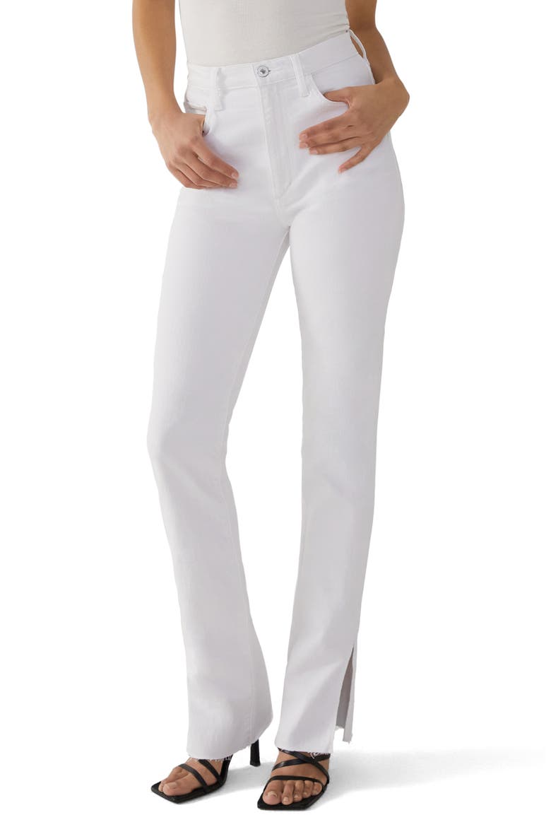Valentina Super High Waist Split Hem Jeans, Main, color, BAHAMAS