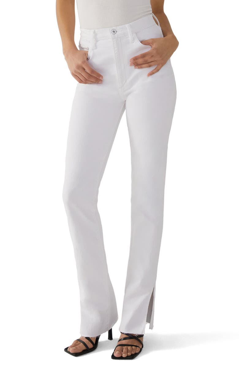 Favorite Daughter Valentina Super High Waist Split Hem Jeans, Main, color, Bahamas