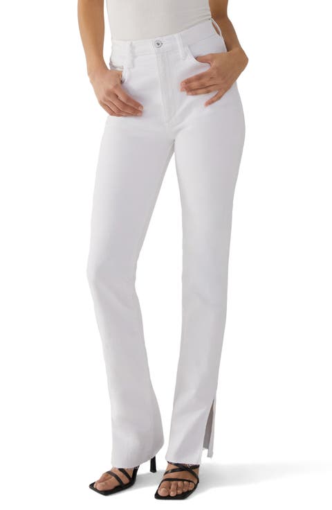 Valentina Super High Waist Split Hem Jeans (Bahamas)