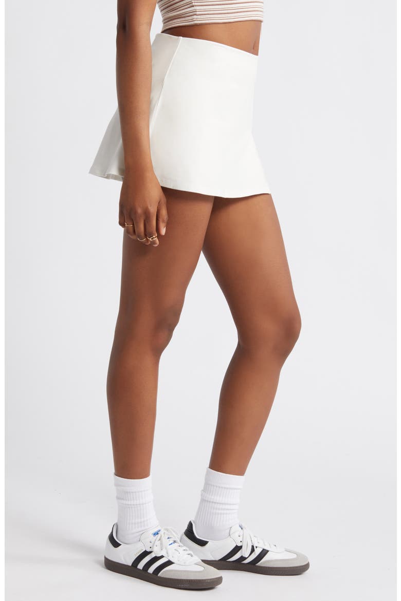 Knit Miniskort, Alternate, color, WHITE BLANC