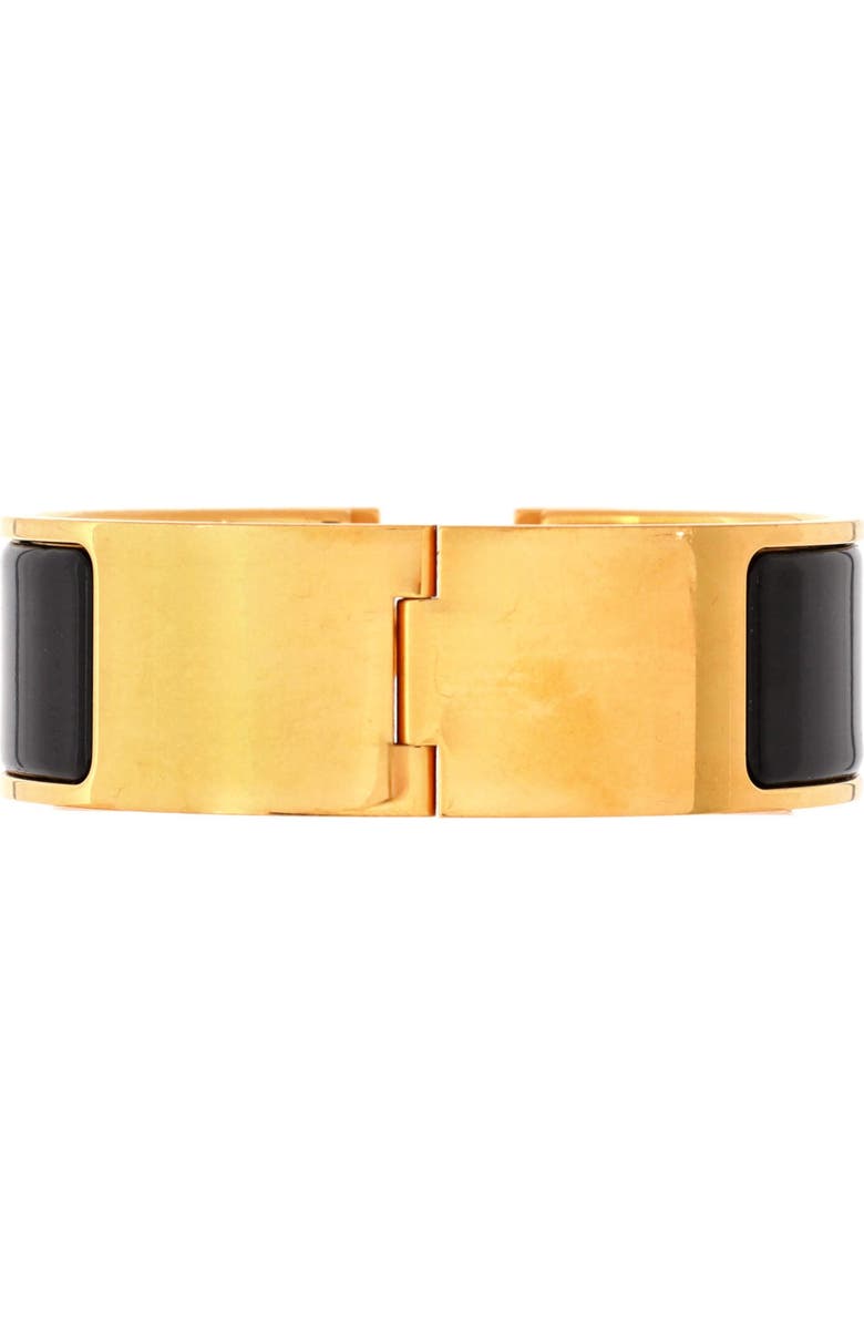Pre-Owned Hermes Clic H Bracelet Enamel Wide, Alternate, color, Black