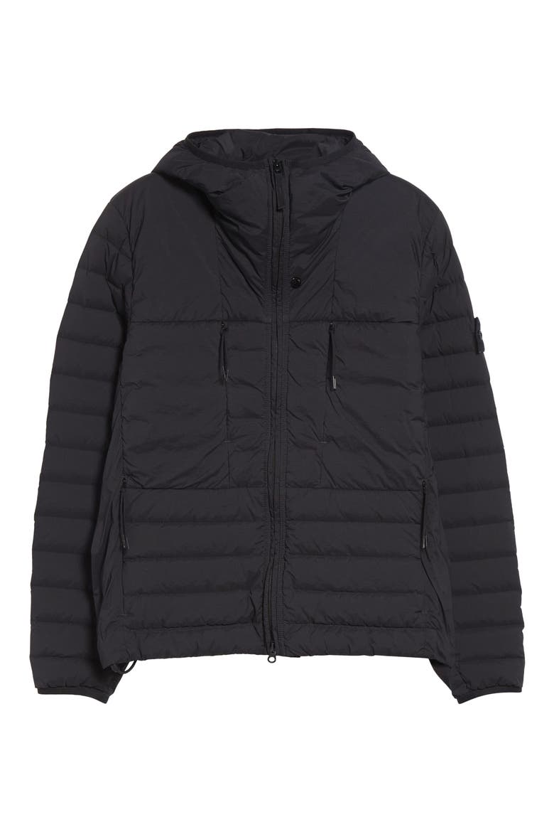 Hooded Down Puffer Jacket, Alternate, color, BLACK
