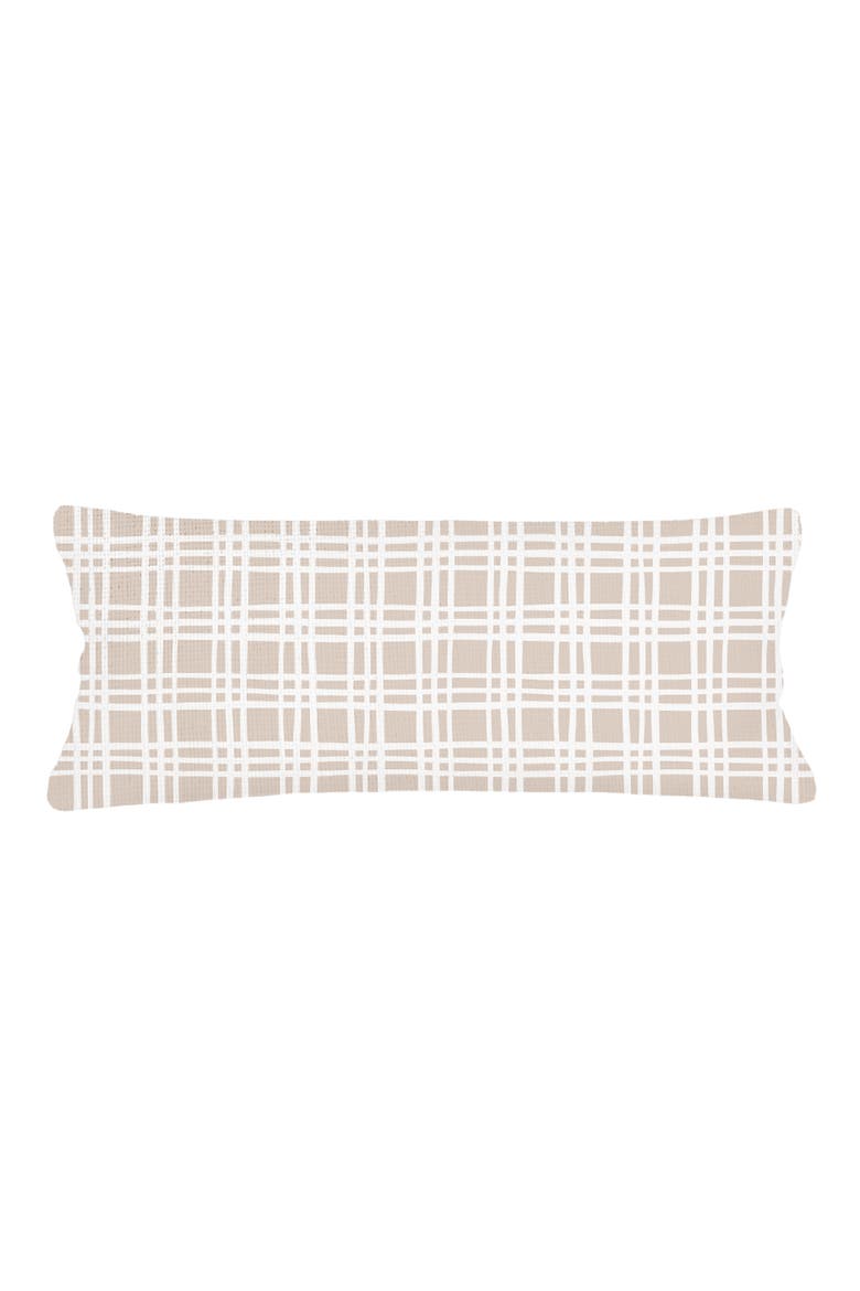 Estate Plaid Linen Pillow with Down Insert, Main, color, Beige