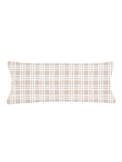 Estate Plaid Linen Pillow with Down Insert