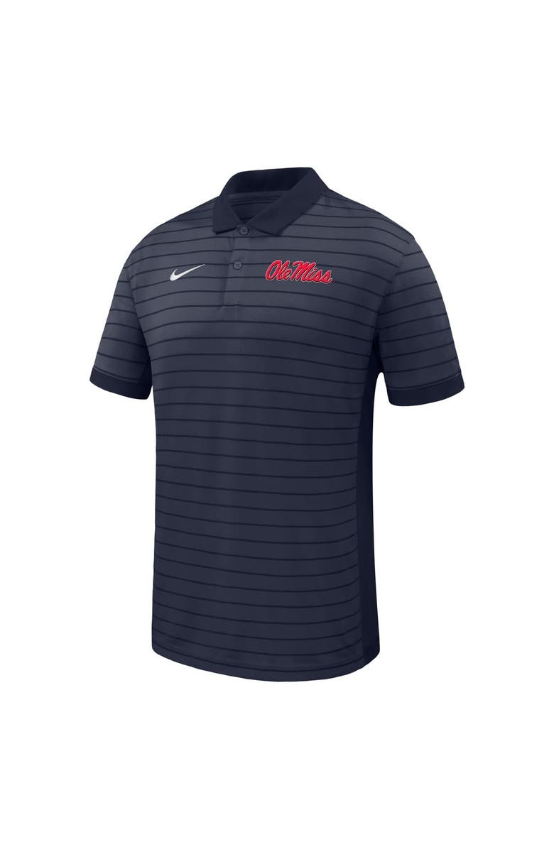 Nike Men's Nike Navy Ole Miss Rebels 2025 Early Season Coaches Sideline Victory Stripe Performance Polo, Alternate, color, Navy