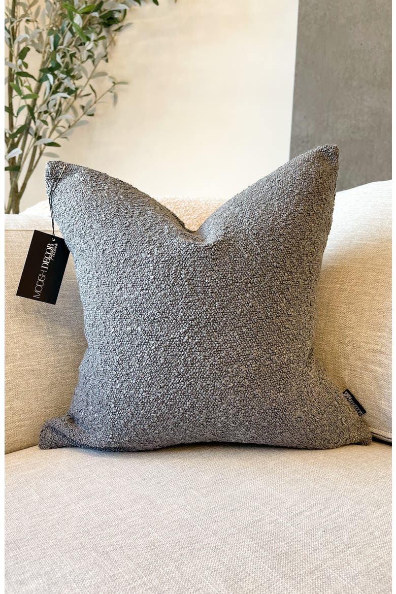 Bouclé Accent Pillow Cover, Alternate, color, GREY TONES