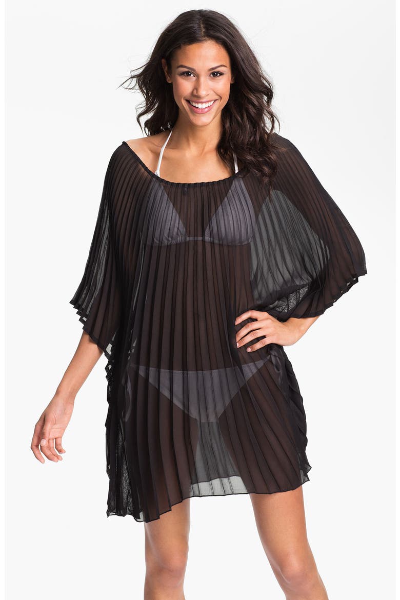 Pleated Cover-Up, Main, color, BLACK