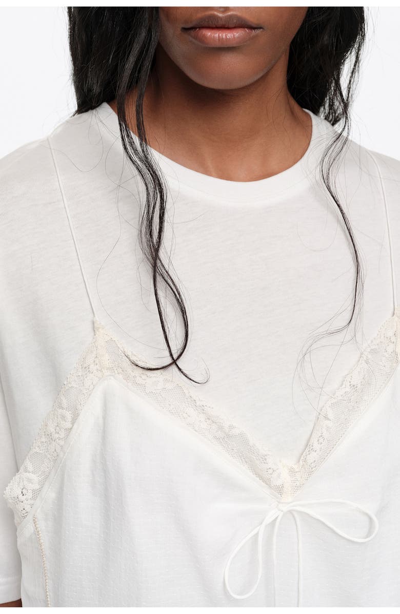 Bimba y Lola Fluid Layered T-Shirt Top, Alternate, color, Ivory