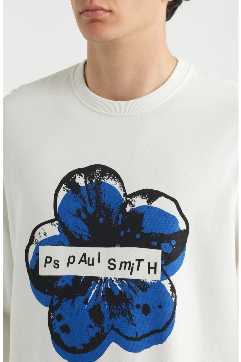 Flower Graphic Long Sleeve T-Shirt, Alternate, color, 02 OFF WHITE
