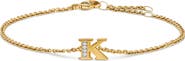 David Yurman Petite Pavé Initial Chain Bracelet in 18K Yellow Gold with Diamonds