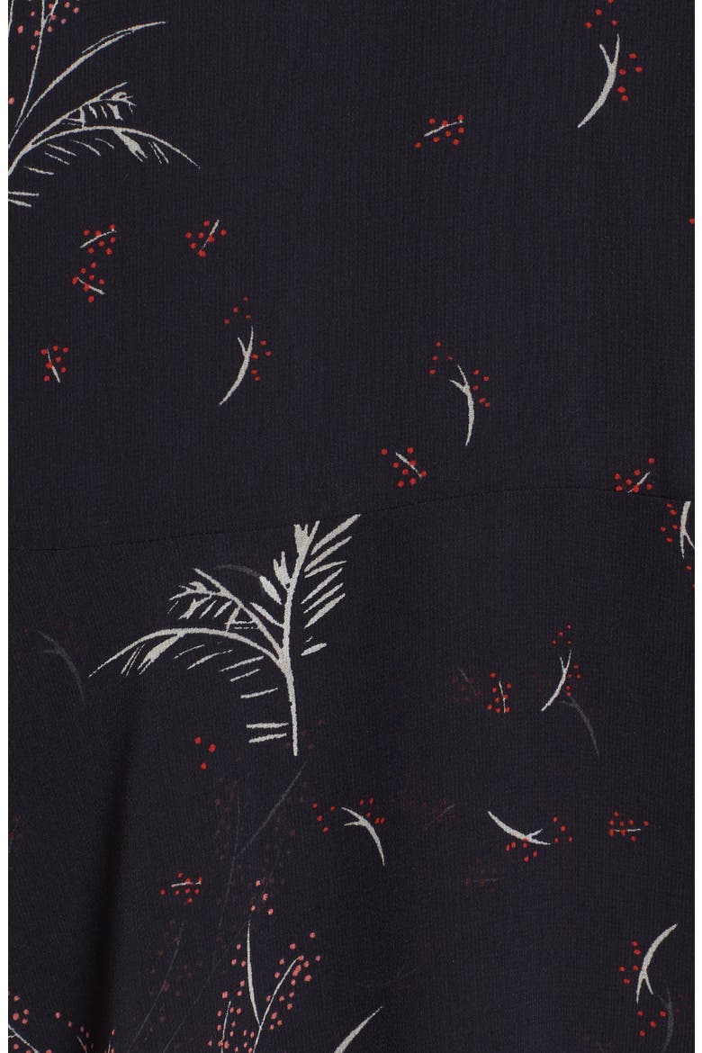 Tie Front Shirtdress, Alternate, color, NAVY WELL LEAVES AND BUDS