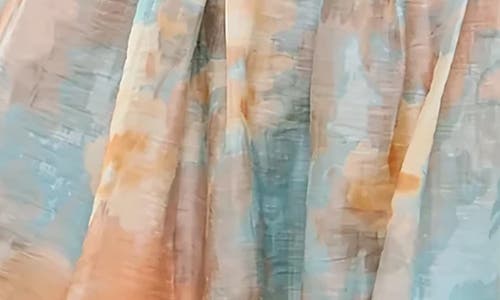 Socialite Fit & Flare Corset Minidress In Peach/aqua