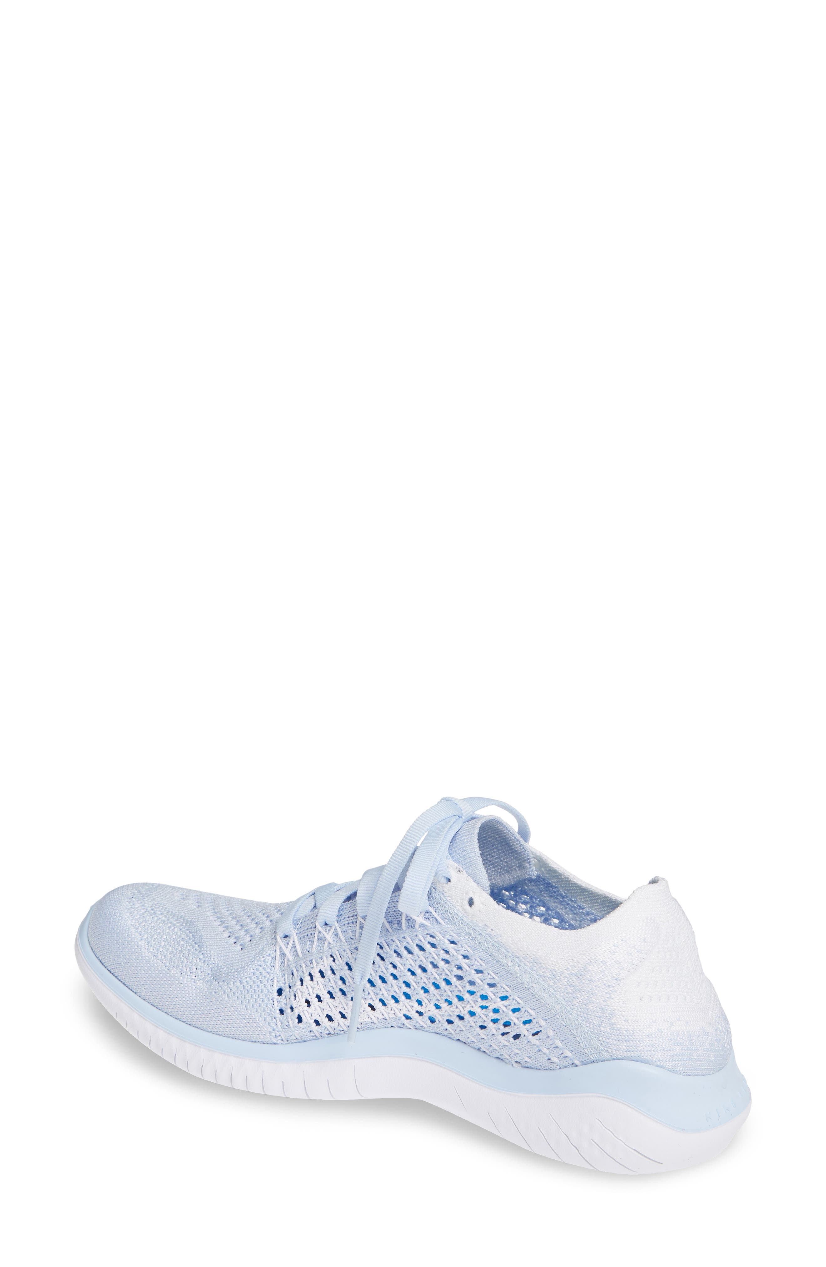 Free RN Flyknit 2018 Running Shoe, Alternate, color, HYDROGEN BLUE/ WHITE/ WHITE