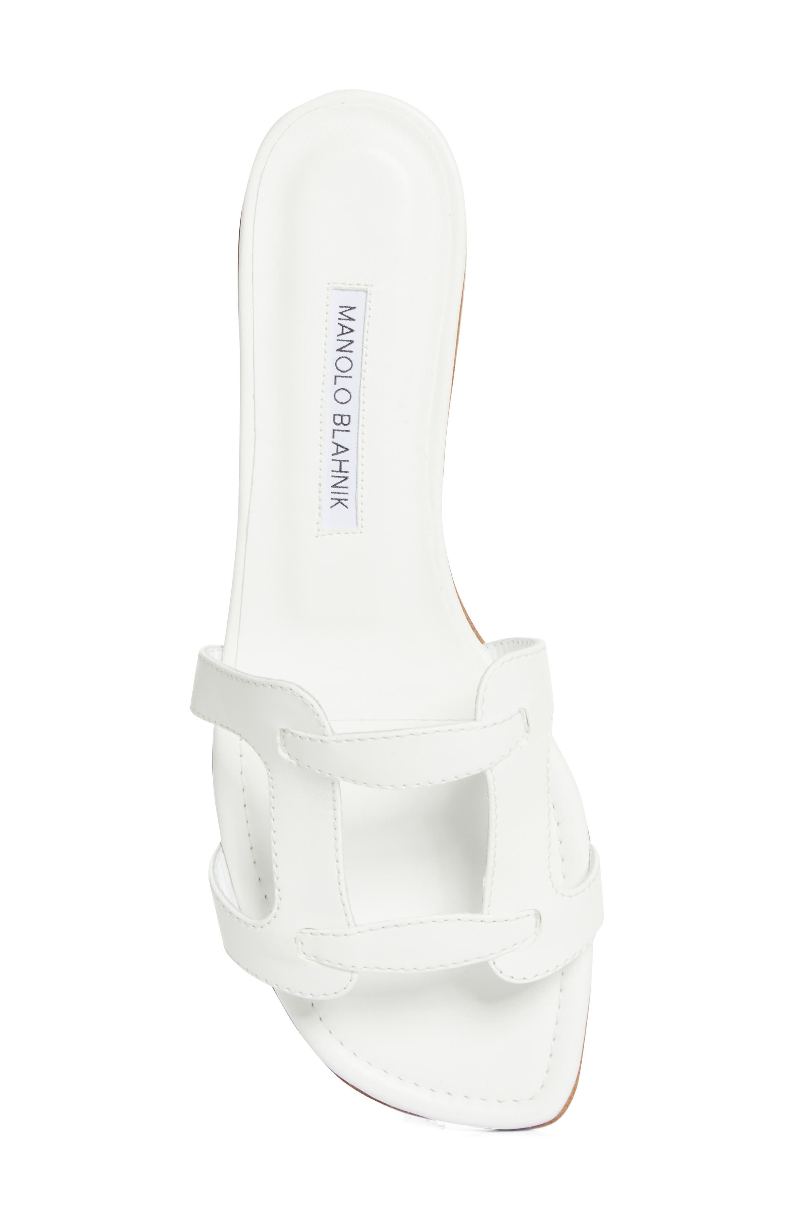 Manolo Blahnik Grellanu Slide Sandal, Alternate, color, White