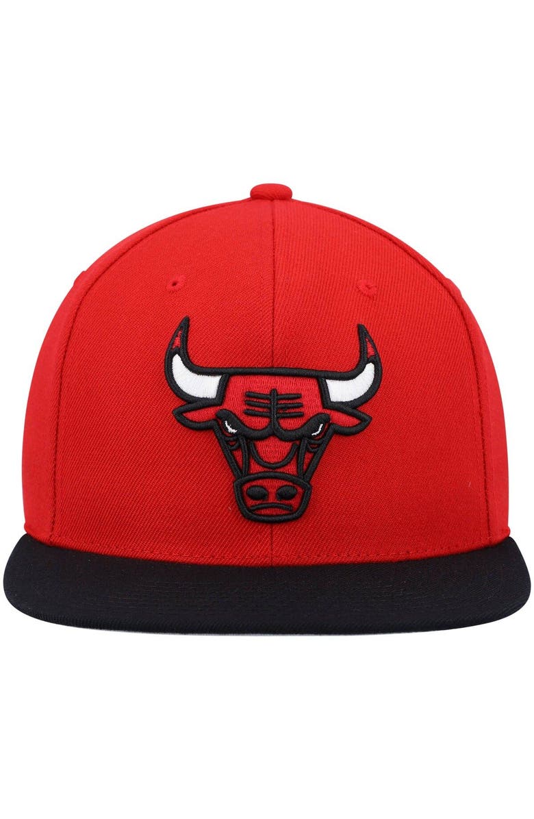 Mitchell & Ness Men's Mitchell & Ness Red/Black Chicago Bulls Team Two-Tone 2.0 Snapback Hat, Alternate, color, 