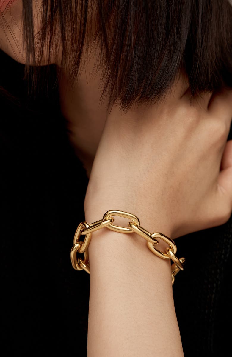 Monica Vinader x Kate Young Bold Link Bracelet, Alternate, color, 18Ct Gold Vermeil
