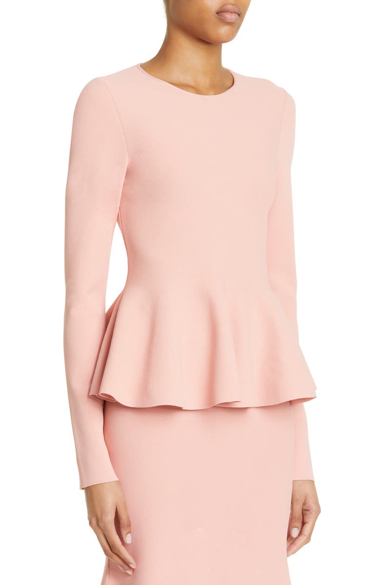 Stella McCartney Compact Knit Peplum Sweater, Alternate, color,