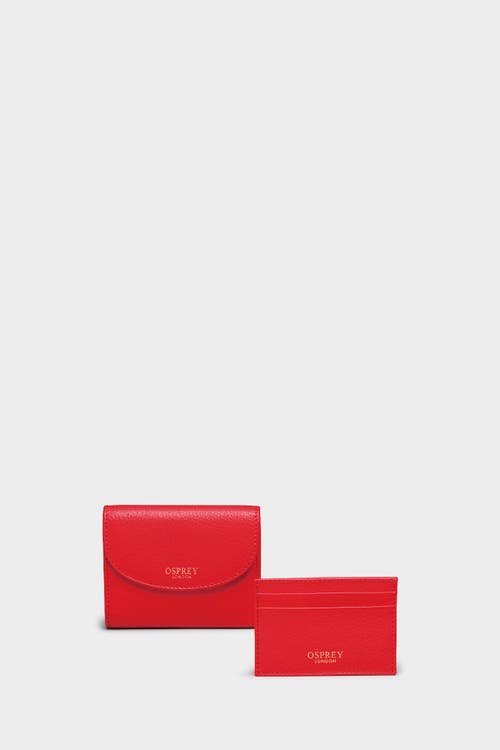 Osprey London The Tilly Leather Purse Gift Set In Red