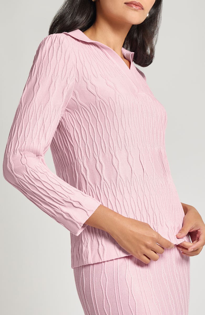 Misook Heritage Fit Raised Geometric Jacquard Sweater, Alternate, color, 