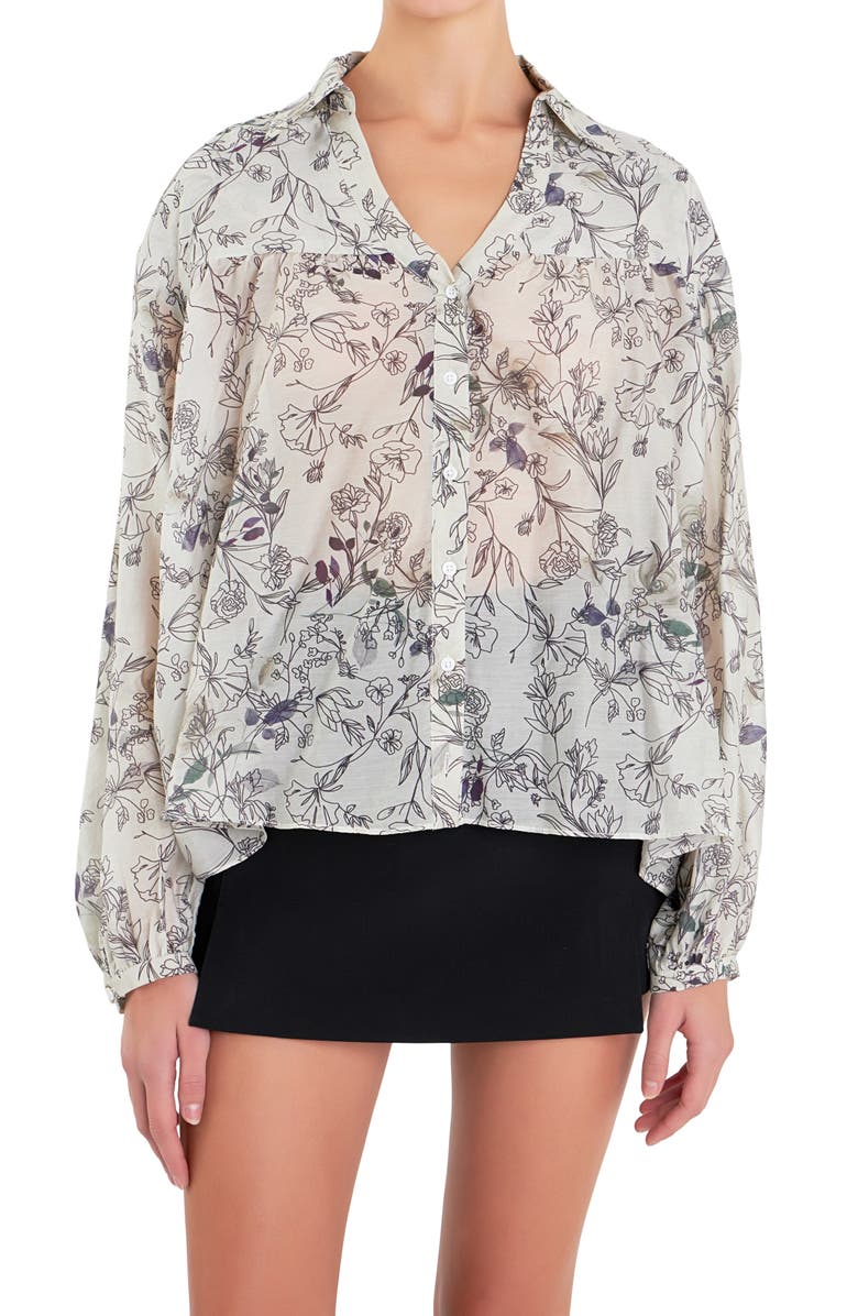 English Factory Abstract Floral Shirt, Alternate, color, 