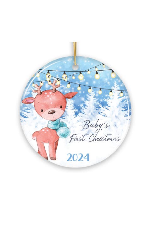Babys First Christmas Reindeer Ornament - Male