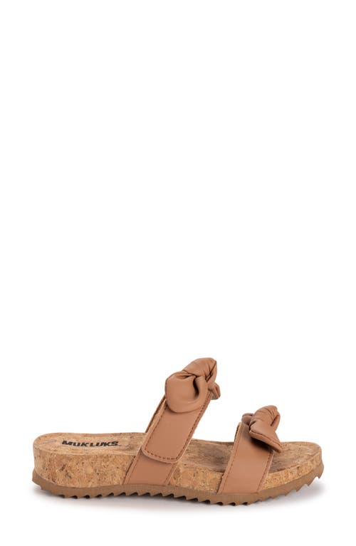 Muk Luks Posie Platform Sandal In Tan Nappa