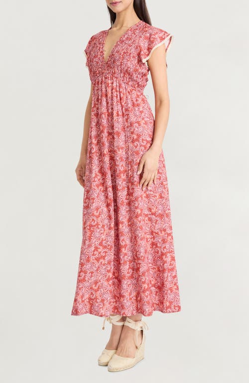 The Good Journey Flutter Sleeve Maxi Dress In Pink