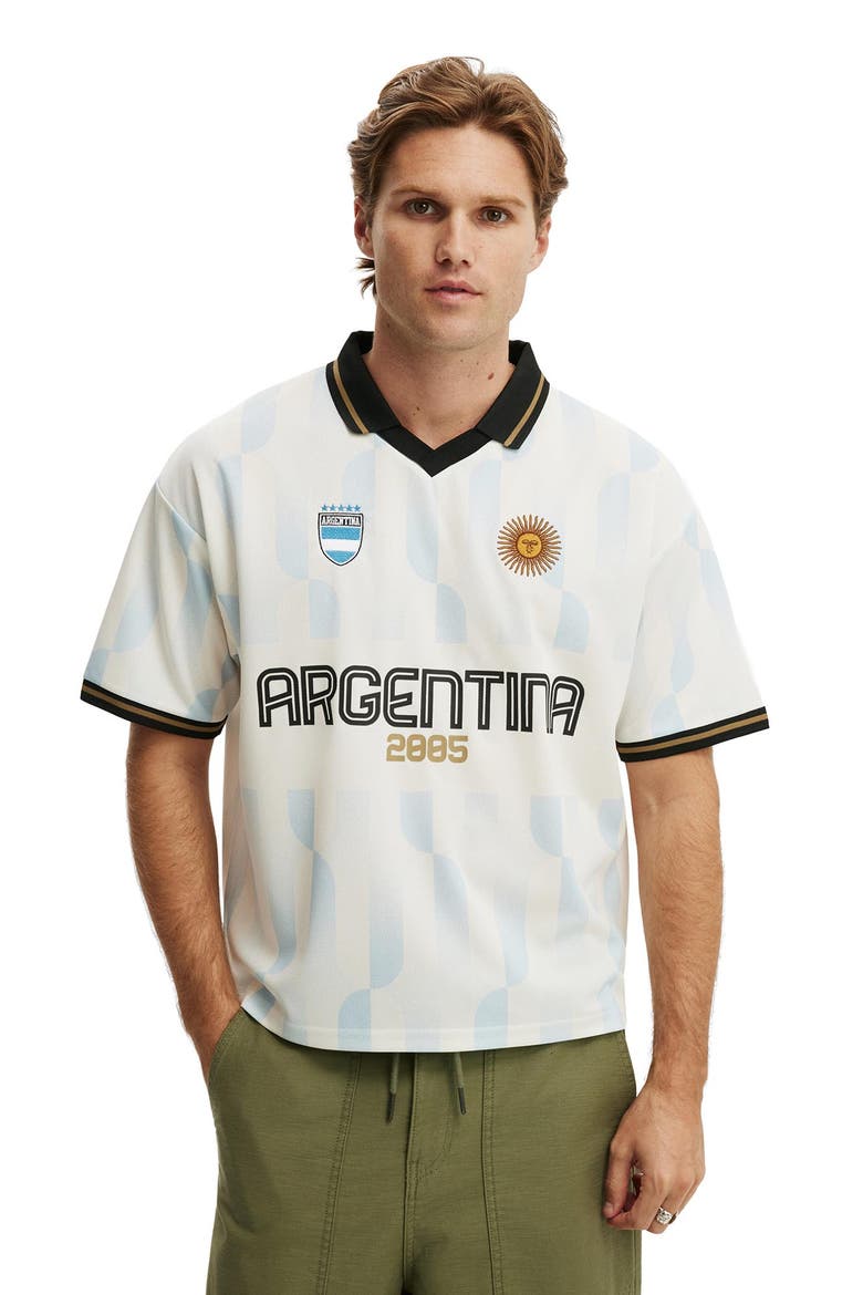 Men's Cropped Sports Jersey, Main, color, Light Blue  Vintage White