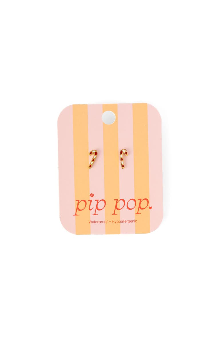 Pip Pop Candy Cane Stud Earrings, Alternate, color, Red Multi
