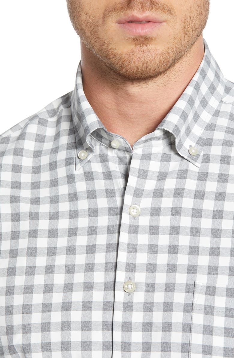 Peter Millar Jordan Natural Touch Regular Fit Gingham Button-Down Performance Shirt, Alternate, color, 