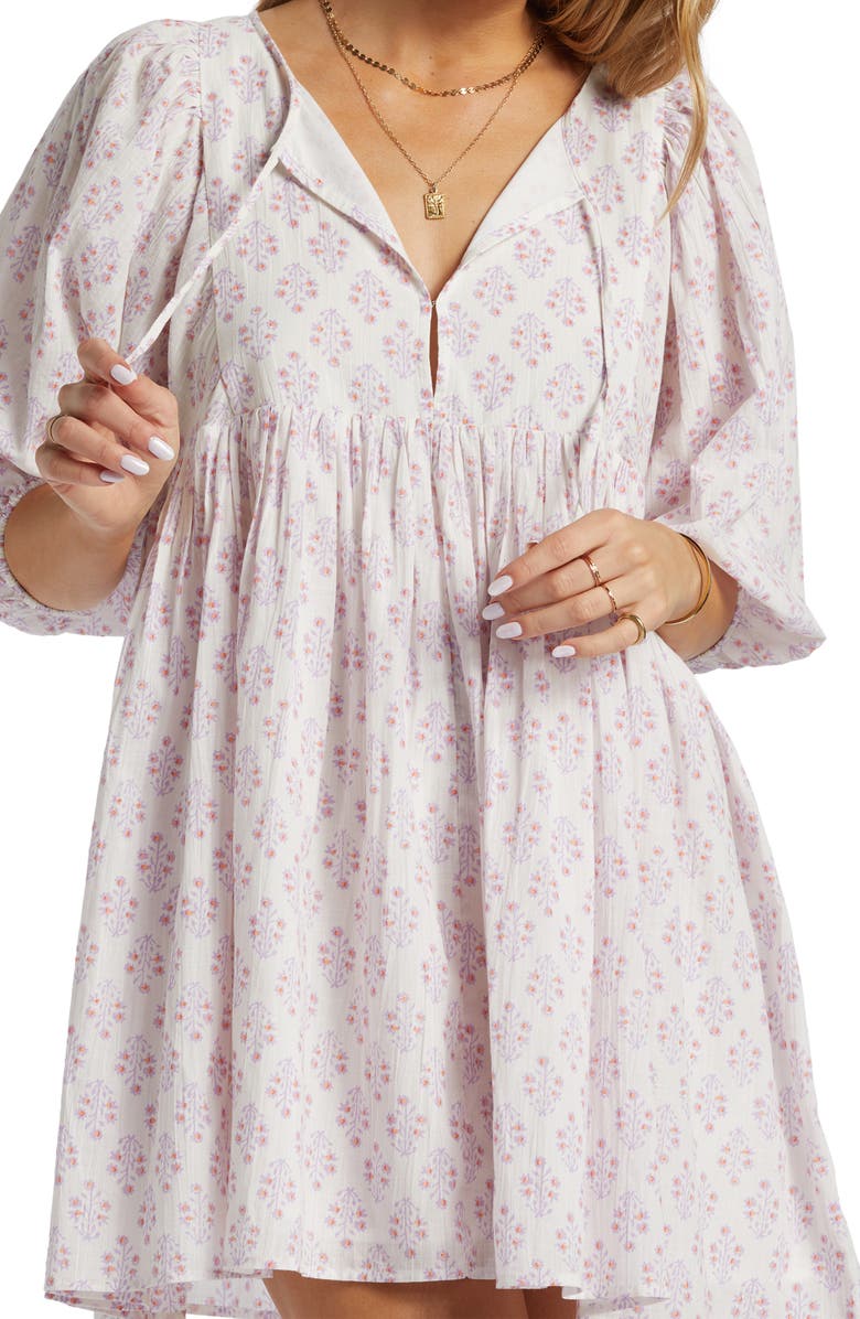 Billabong Ambers Puff Sleeve Minidress, Alternate, color,