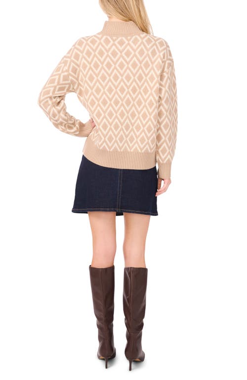 Vince Camuto Diamond Jacquard Turtleneck Sweater In Multi