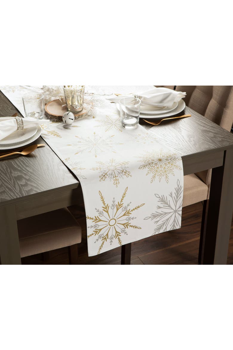 Snowflake Sparkle Printed Table Runner, Alternate, color, Snowflake Sparkle