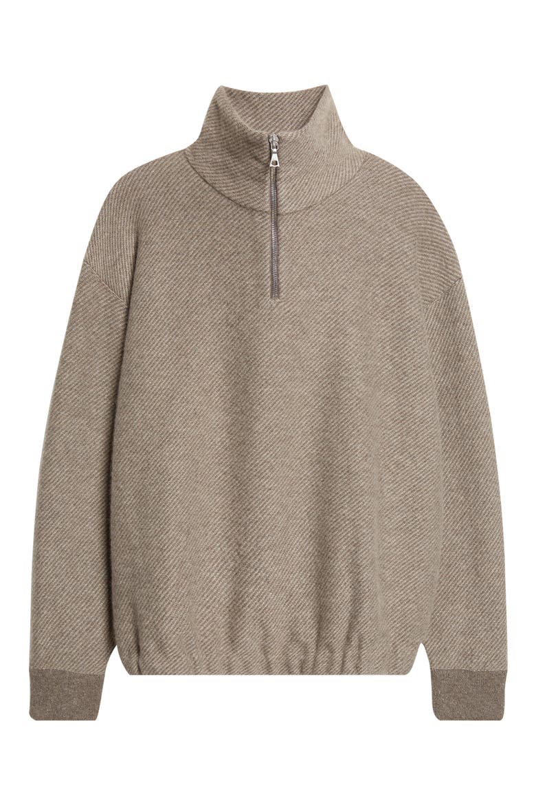 Reel Cashmere Quarter Zip Sweater, Alternate, color, HEATHER/ PEBBLE