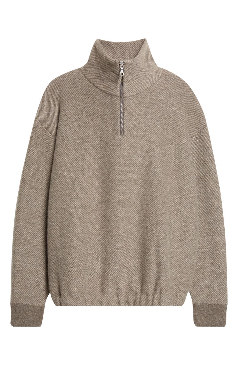 Johnstons of Elgin Reel Cashmere Quarter Zip Sweater, Alternate, color, Heather/ Pebble