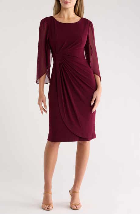 Connected Apparel Sheer Sleeve Dress