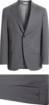 Peter Millar Hartford Classic Fit Grey Check Wool Suit