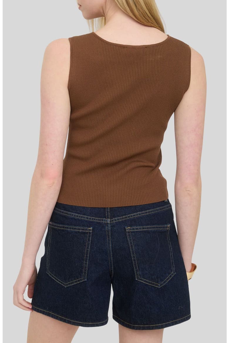 Sleeveless Knit Top, Alternate, color, BROWN