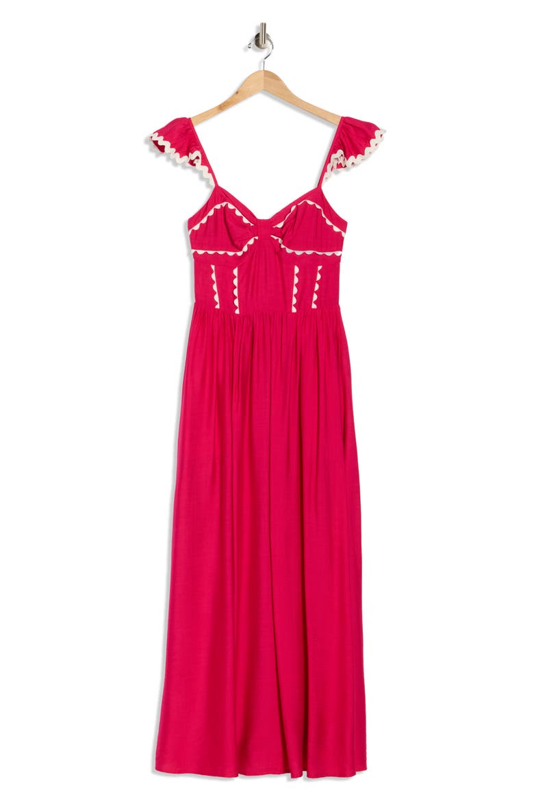 Ruffle Strap Maxi Dress, Alternate, color, FUCHSIA