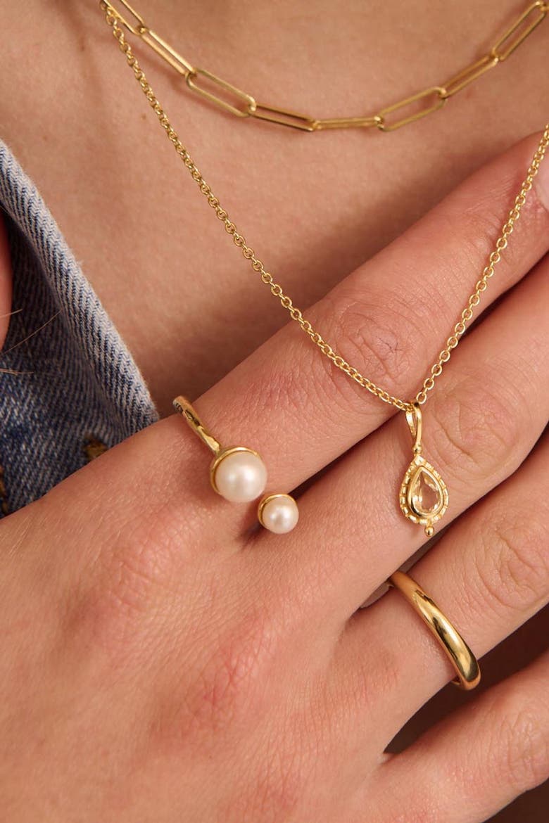 Riviera Double Pearl Ring 7, Alternate, color, Yellow Gold