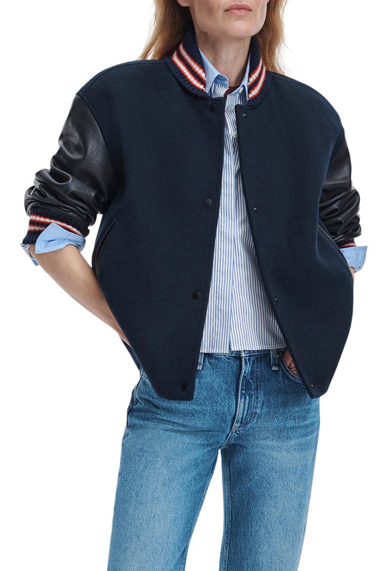 Scarlet Varsity Jacket, Main, color, SALUTE
