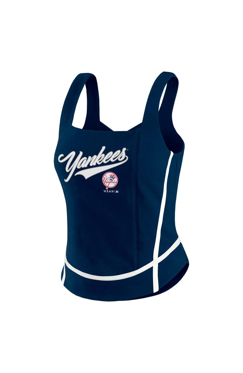WEAR by Erin Andrews Women's WEAR by Erin Andrews  Navy New York Yankees Square Neck Tank Top, Alternate, color, Navy