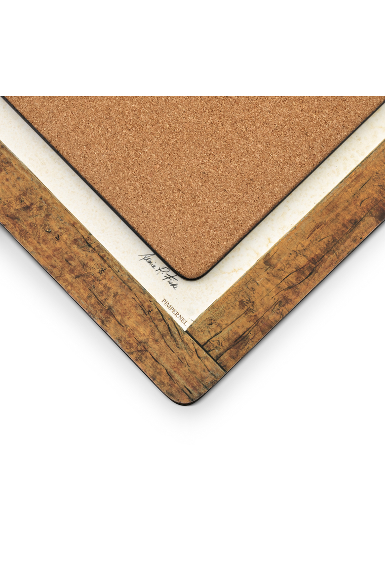 A History of Golf Set of 4 Cork Back Placemats, Alternate, color, Multi