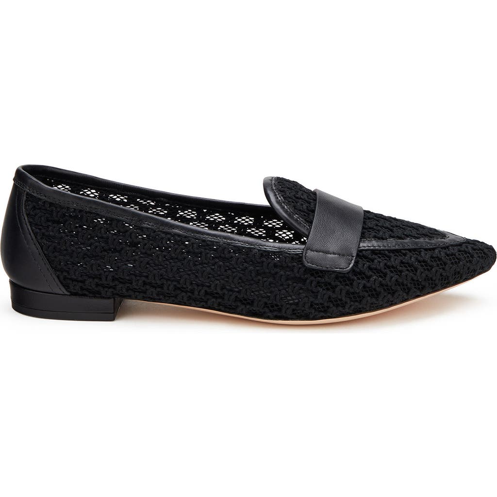 Agl Attilio Giusti Leombruni Blanca Plots Moc Pointed Toe Flat In Nero-nero